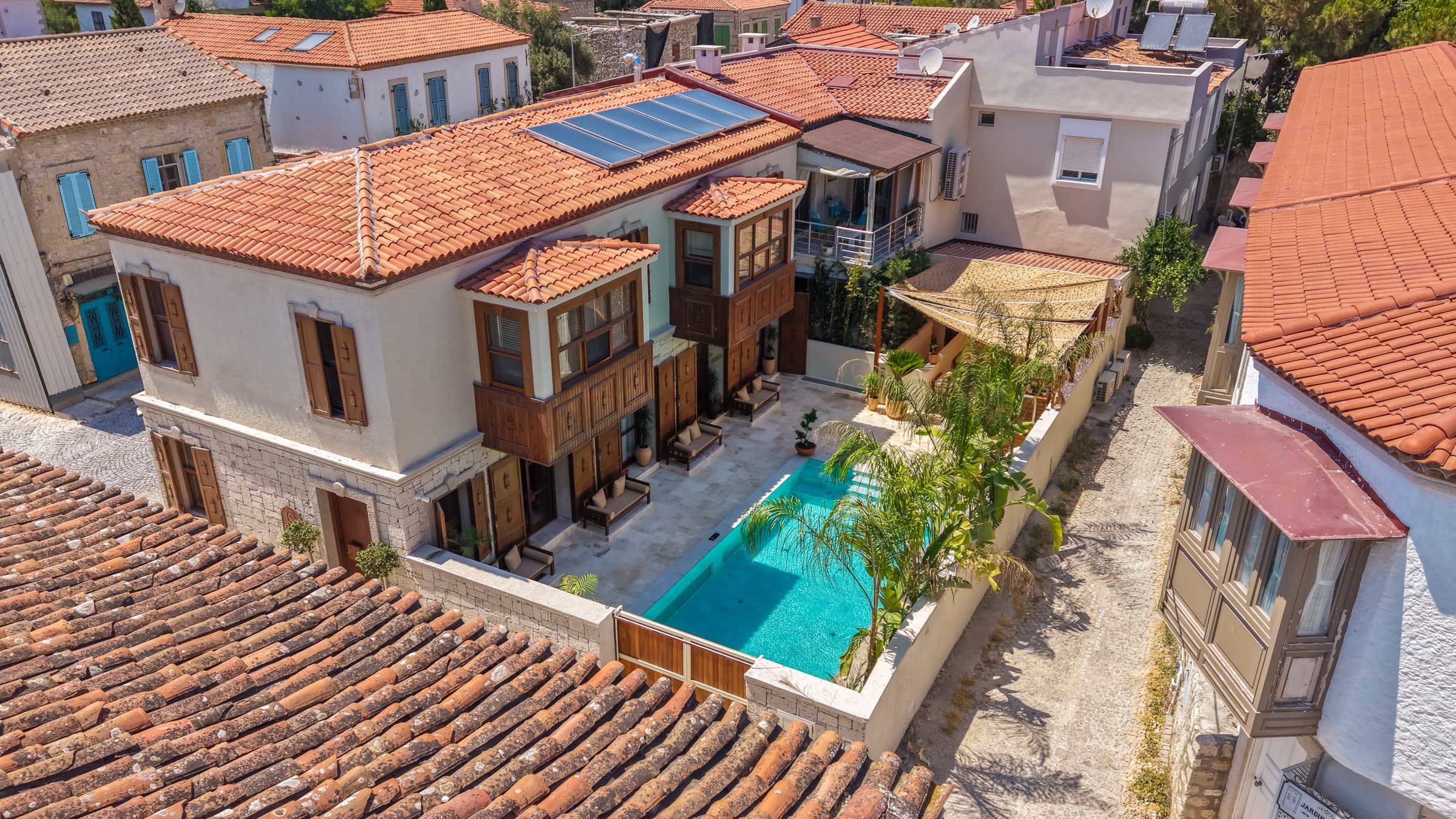 House Sola dış cephe, kuşbakışı — Alaçatı